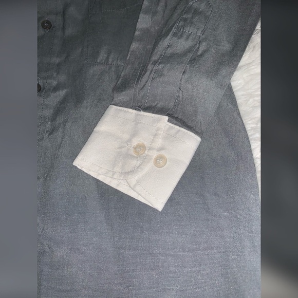 Karl Kani Gold Button Up Shirt Gray White Boys 5 - Picture 3 of 4